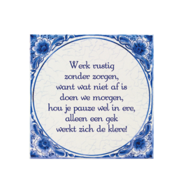 pd party Tegel Delfts blauw - Werk rustig