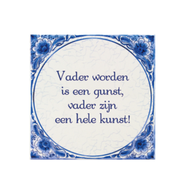 pd party Tegel Delfts blauw - Vader worden
