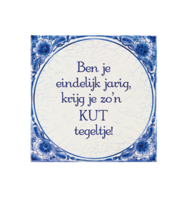 pd party Tegel Delfts blauw - Kut tegeltje