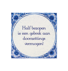 pd party Tegel Delfts blauw - Half bezopen