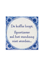 Tegel Delfts blauw - De koffie loopt