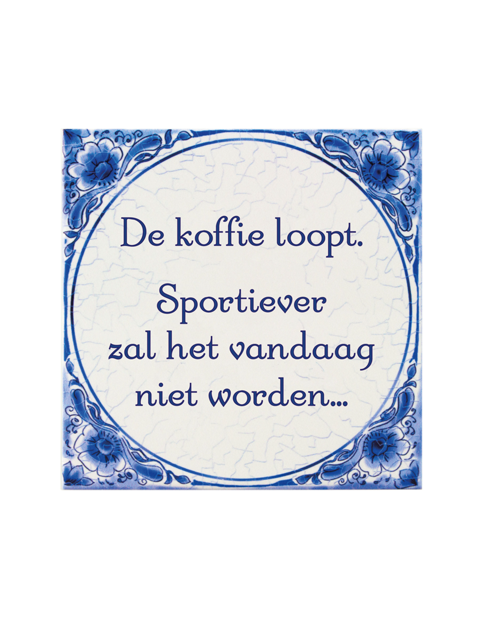 Tegel Delfts blauw - De koffie loopt