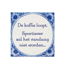 pd party Tegel Delfts blauw - De koffie loopt