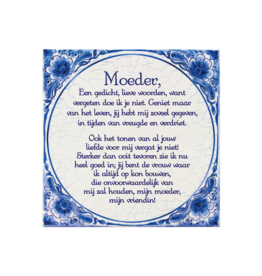 pd party Tegel Delfts blauw - Moeder