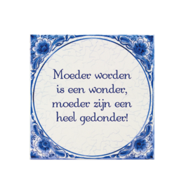 Tegel Delfts blauw - Moeder worden