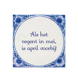 pd party Tegel Delfts blauw - Regen in mei