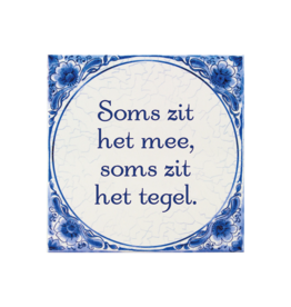 Tegel Delfts blauw - Soms zit het mee