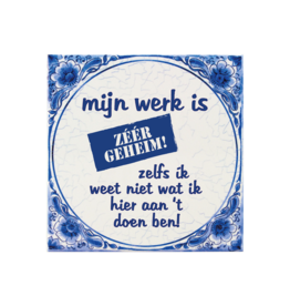 pd party Tegel Delfts blauw - Zeer geheim