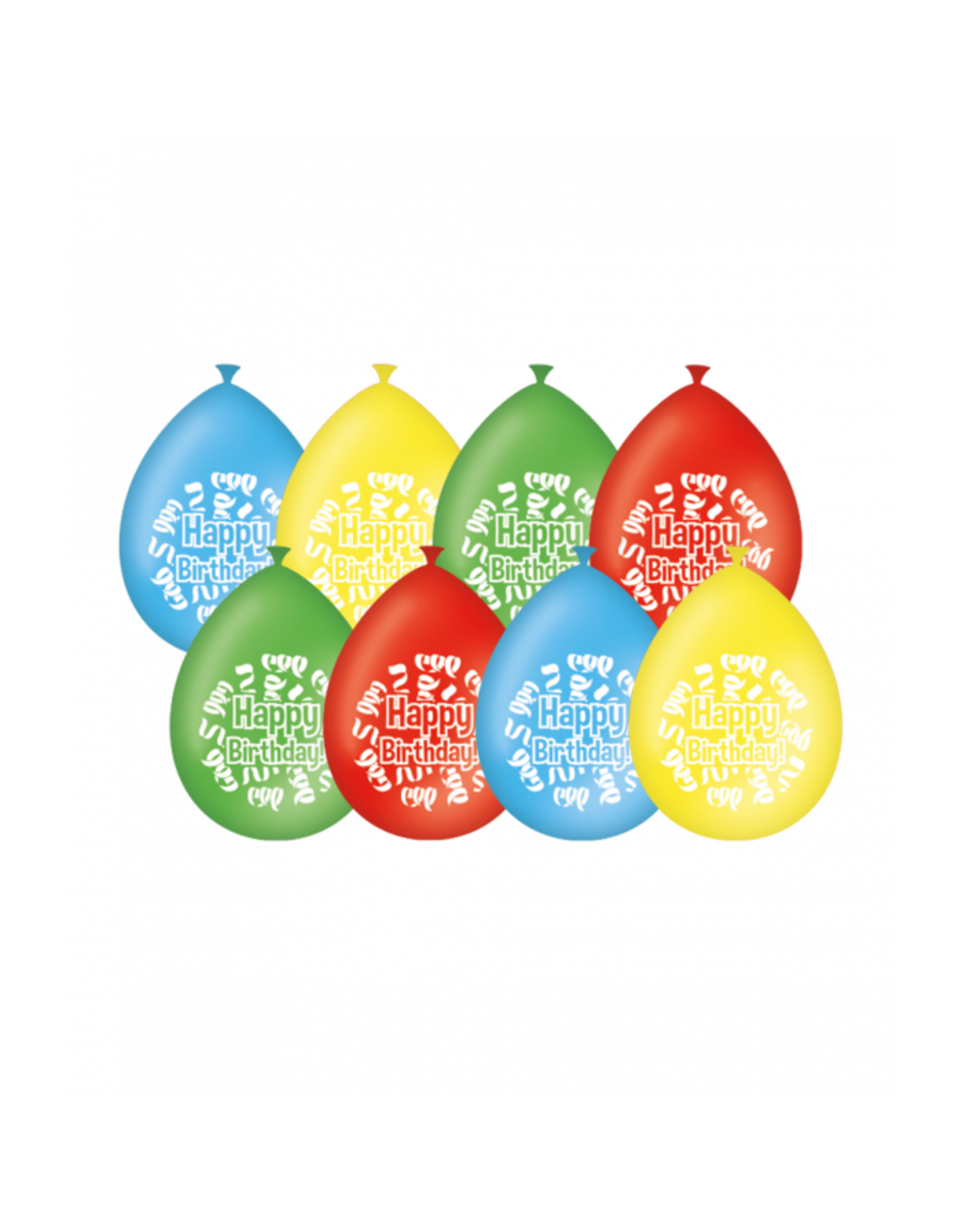 pd party Party Ballonnen - Happy Birthday (8 st)