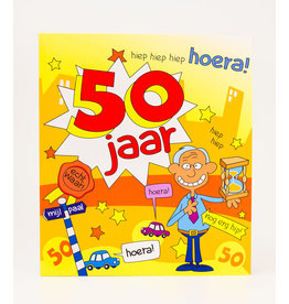 Wenskaart - 50 jaar man Cartoon