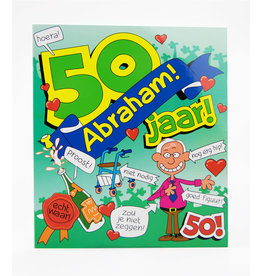 pd party Wenskaart - 50 jaar Abraham Cartoon