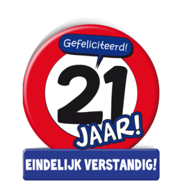 Wenskaart - 21 jaar verkeersbord