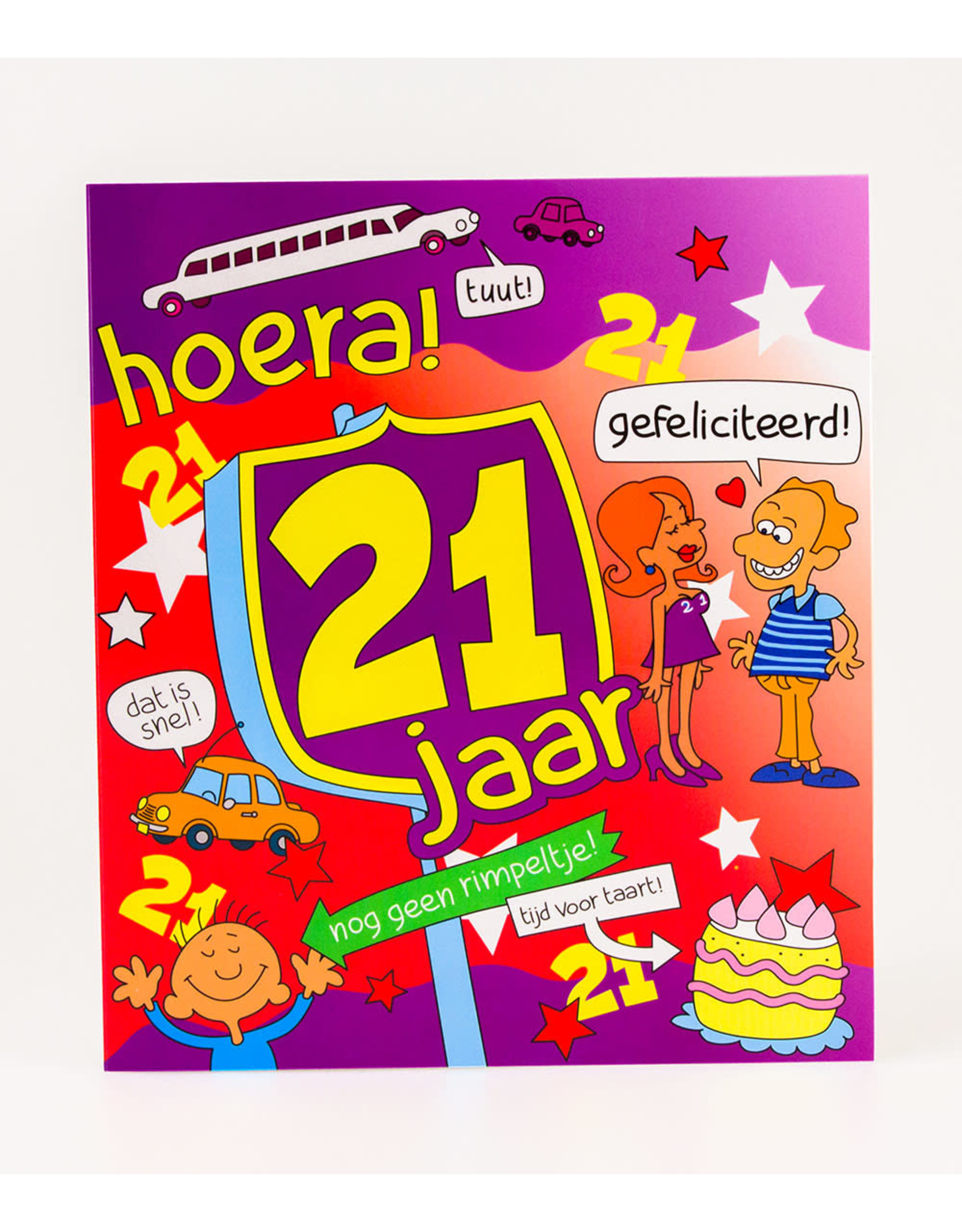 pd party Wenskaart - 21 jaar Cartoon