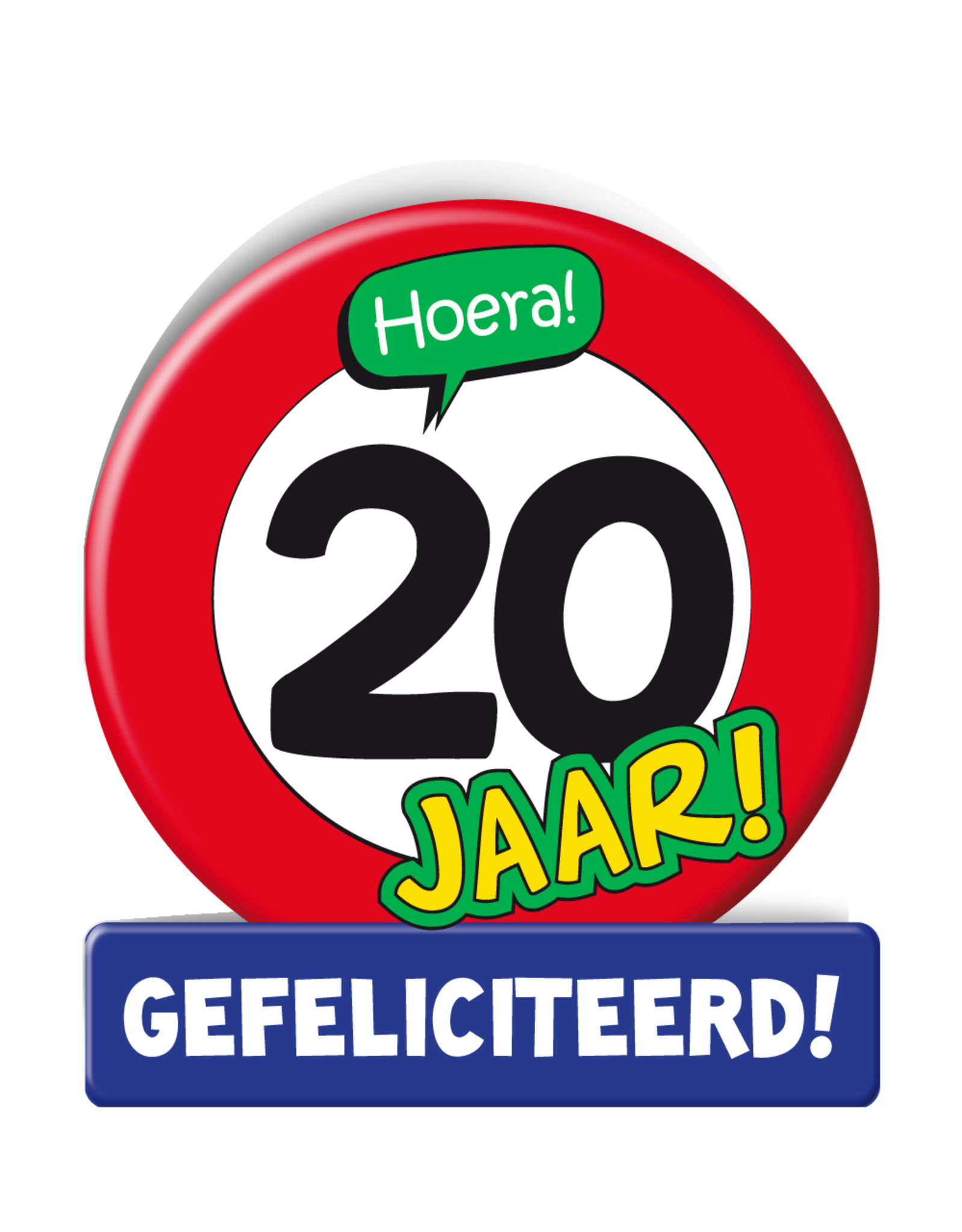 Wenskaart - 20 jaar verkeersbord