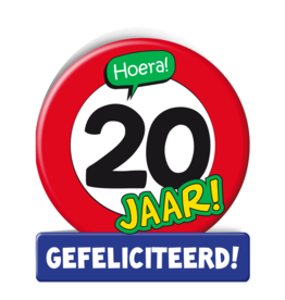 pd party Wenskaart - 20 jaar verkeersbord