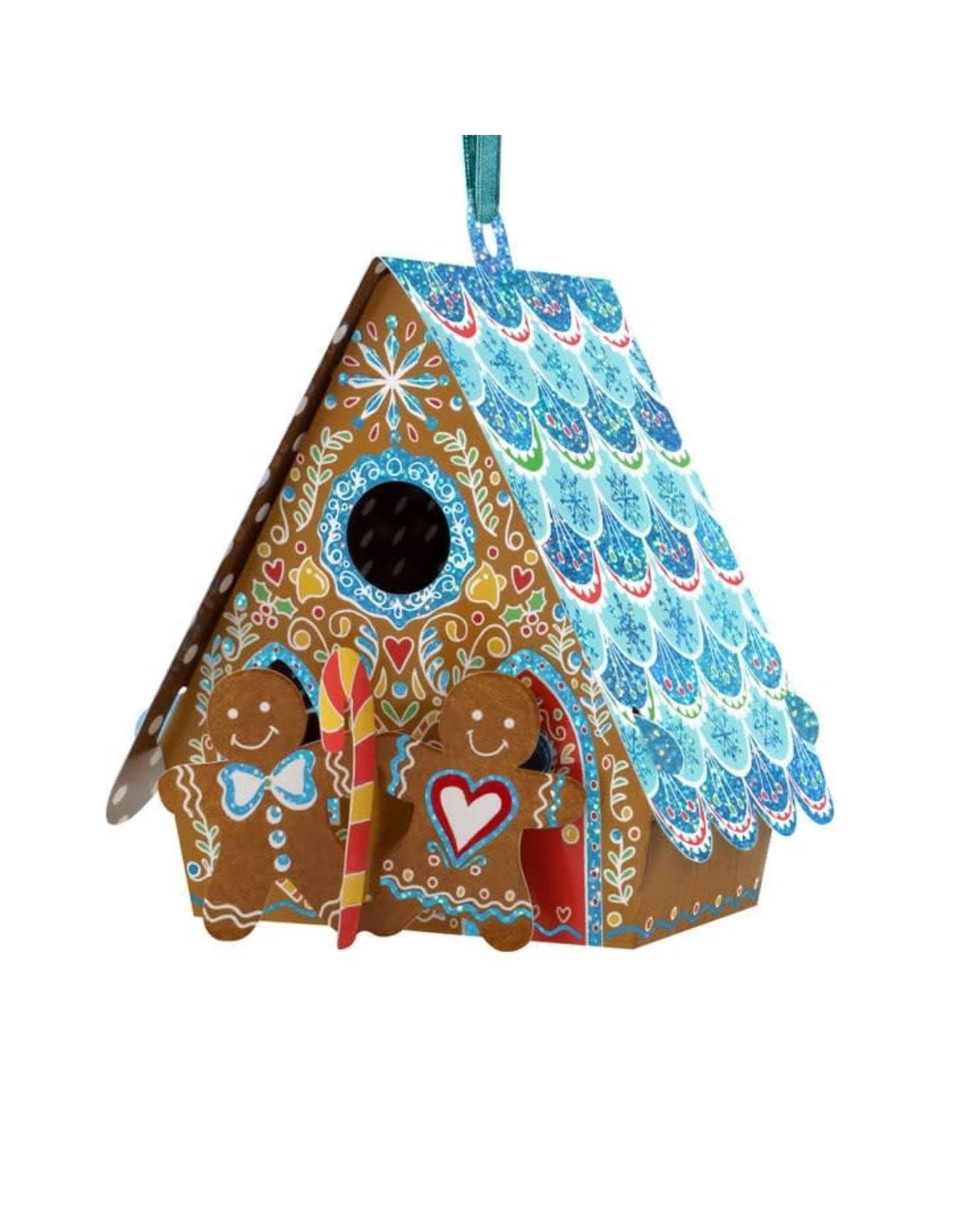 3D baubles Christmas card "Gingerbread House"