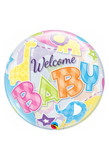 Stretchy Plastic Balloon Welcome Baby