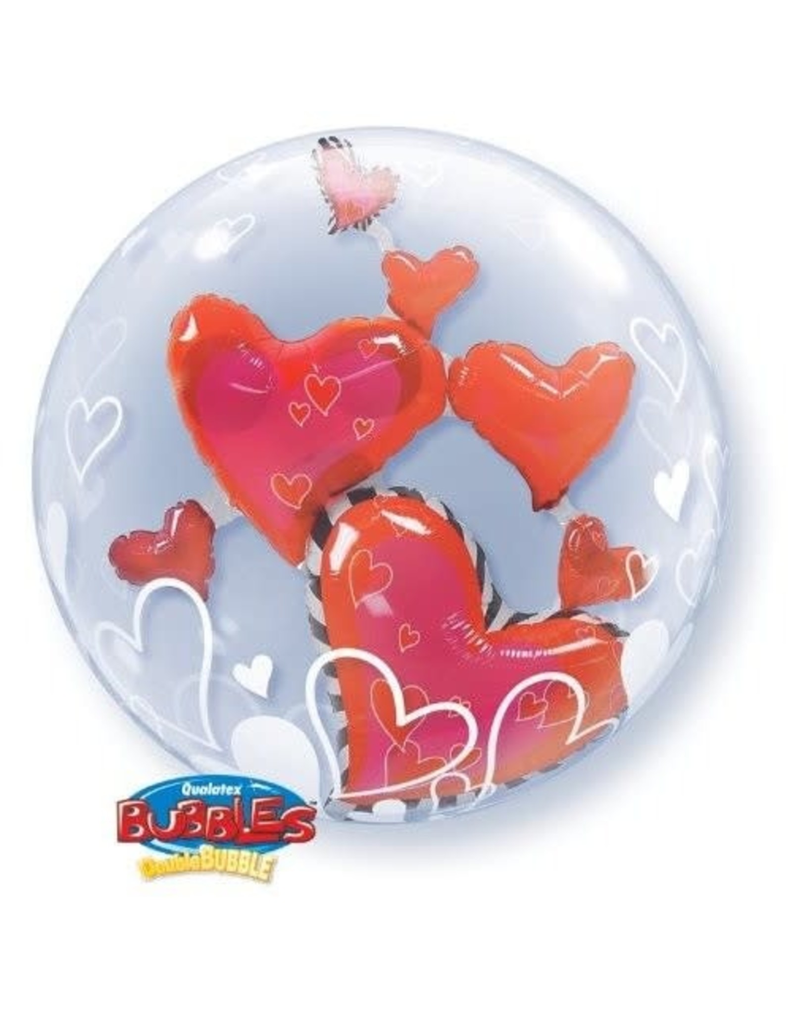 Qualatex Shaped Balloon Heart Inside A Plastic Bubble