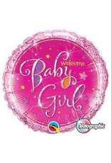 Qualatex Welcome Baby Girl Foil Balloon
