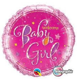 Qualatex Welcome Baby Girl Foil Balloon