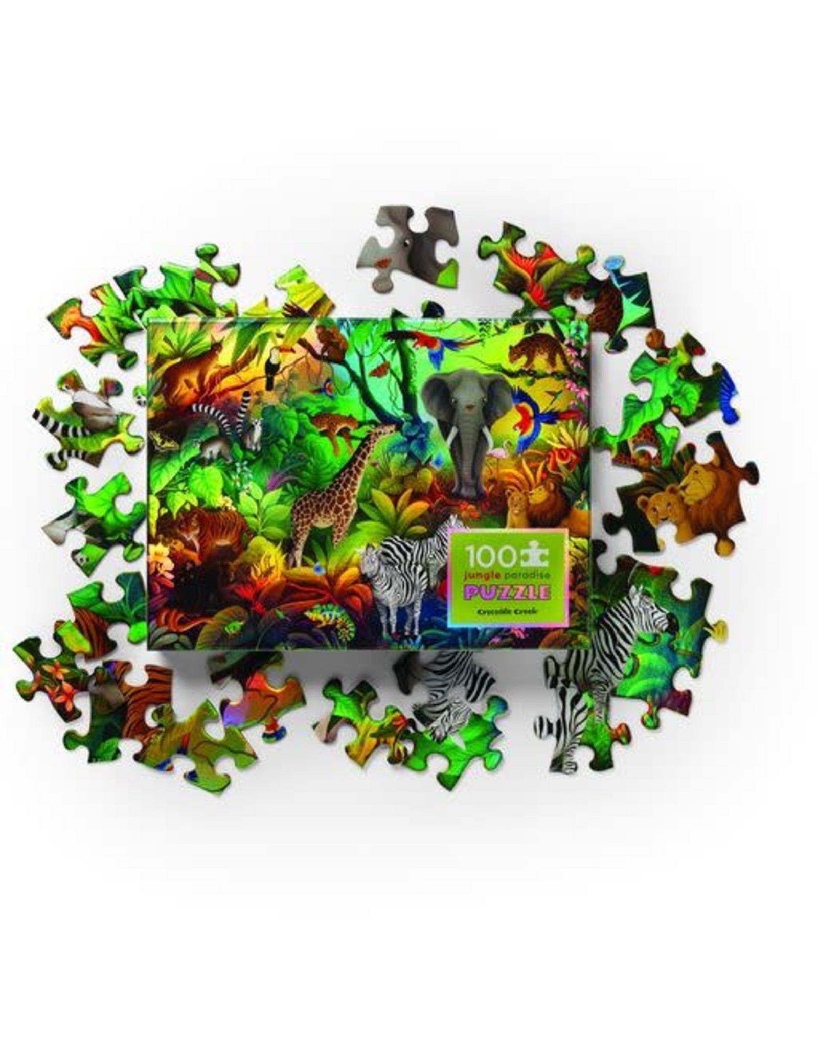 Crocodile Creek Holographic 100 pc Jungle Paradise Puzzle