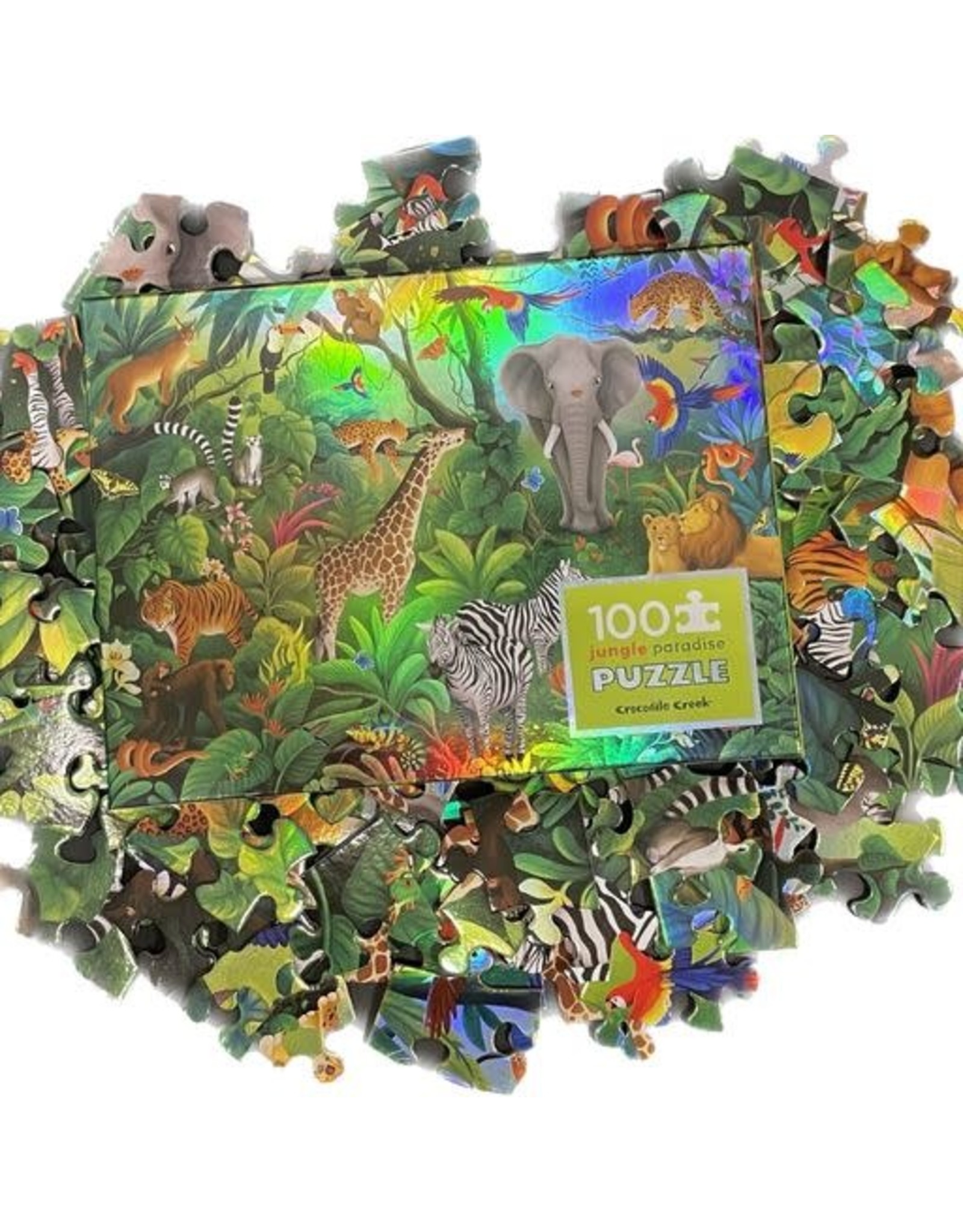 Crocodile Creek Holographic 100 pc Jungle Paradise Puzzle