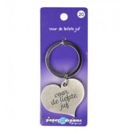 Hart sleutelhanger - Voor de liefste juf