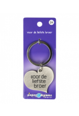 pd party Hart sleutelhanger - Voor de liefste broer