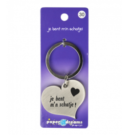 pd party Hart sleutelhanger - Je bent m'n schatje