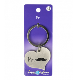 pd party Hart sleutelhanger - Mr (Snor)