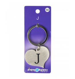 Hart sleutelhanger - J