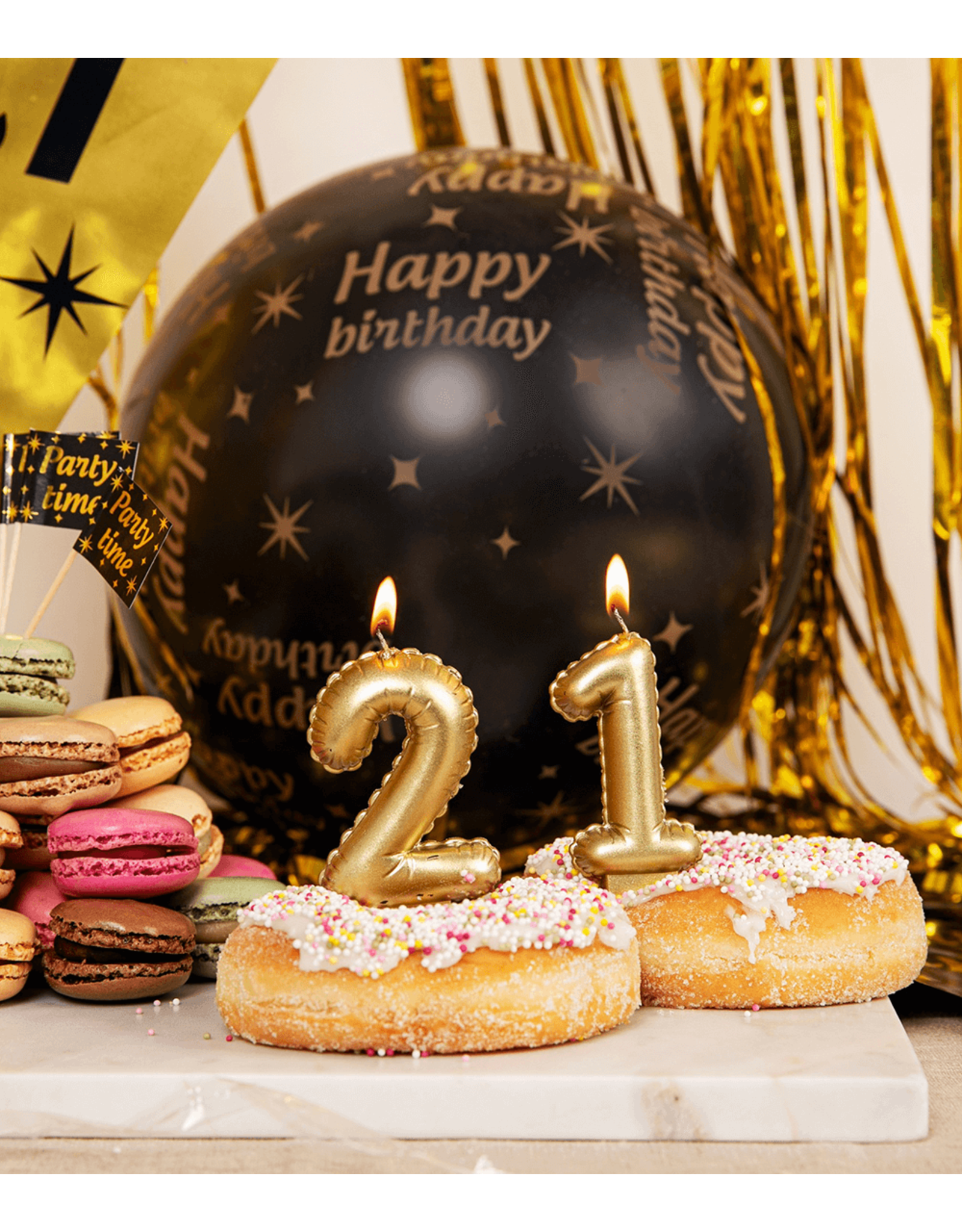 pd party Foil Balloon Candle Gold - 1