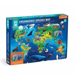 Mudpuppy Geographic Puzzle Endangered Species Map