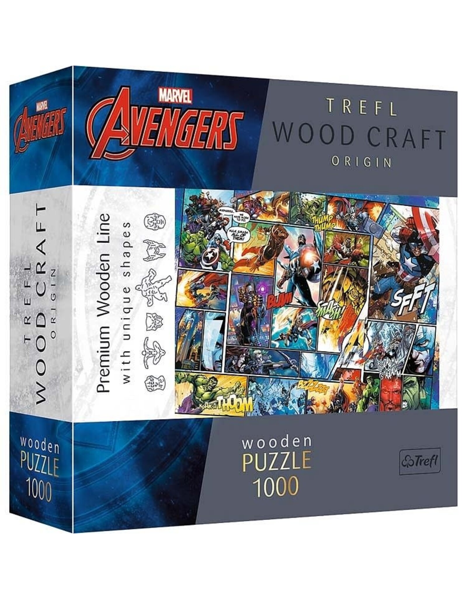 Trefl Wooden Puzzle 1000 - Marvel Comic Universe