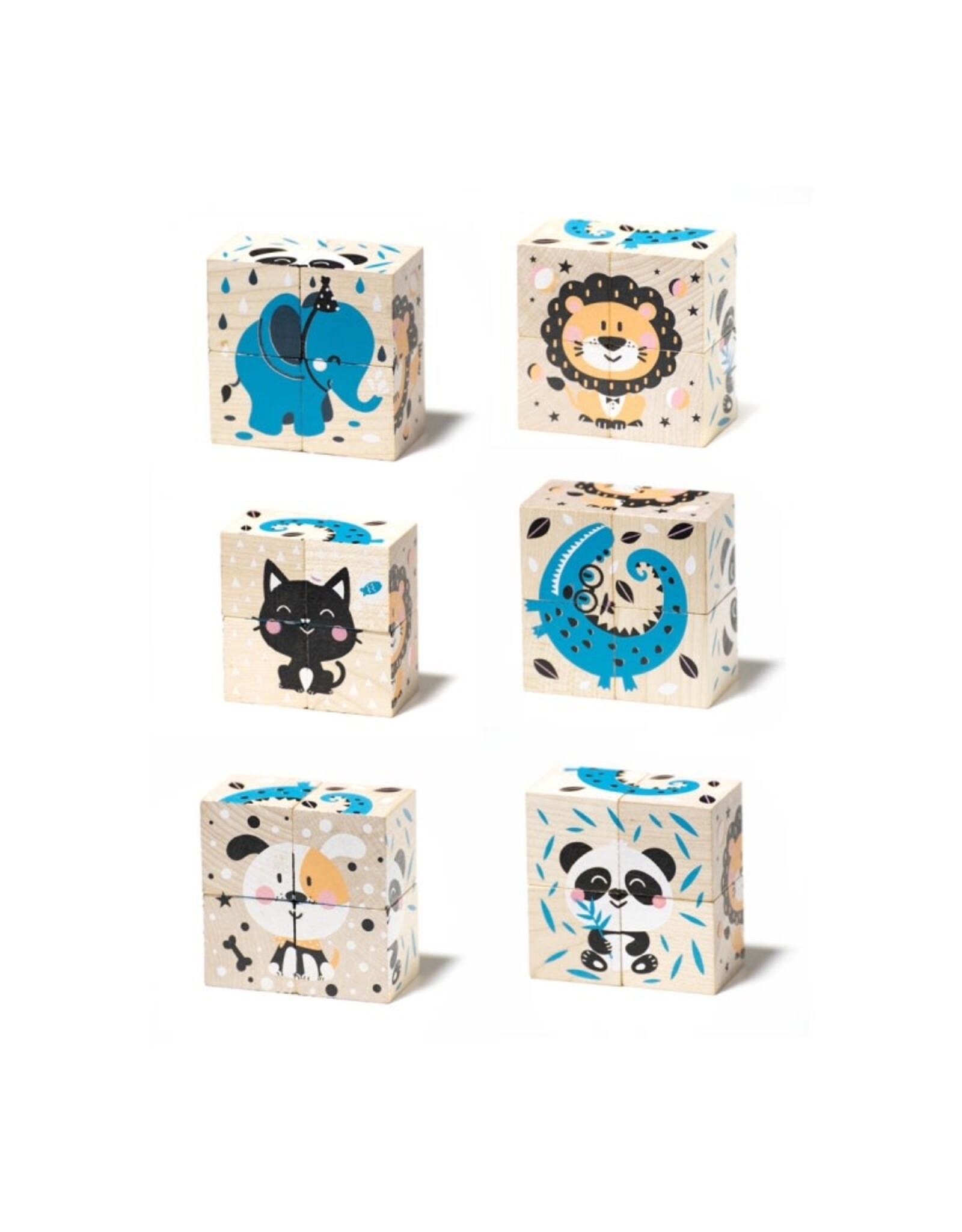 Cubika Set of Wooden Animal Blocks