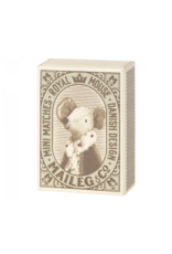 Maileg Sleepy/Wakey Baby Mouse in Matchbox - Blue