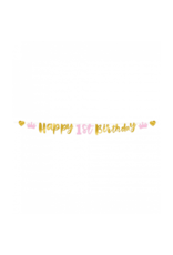 pd party Letter Banner - First birthday pink