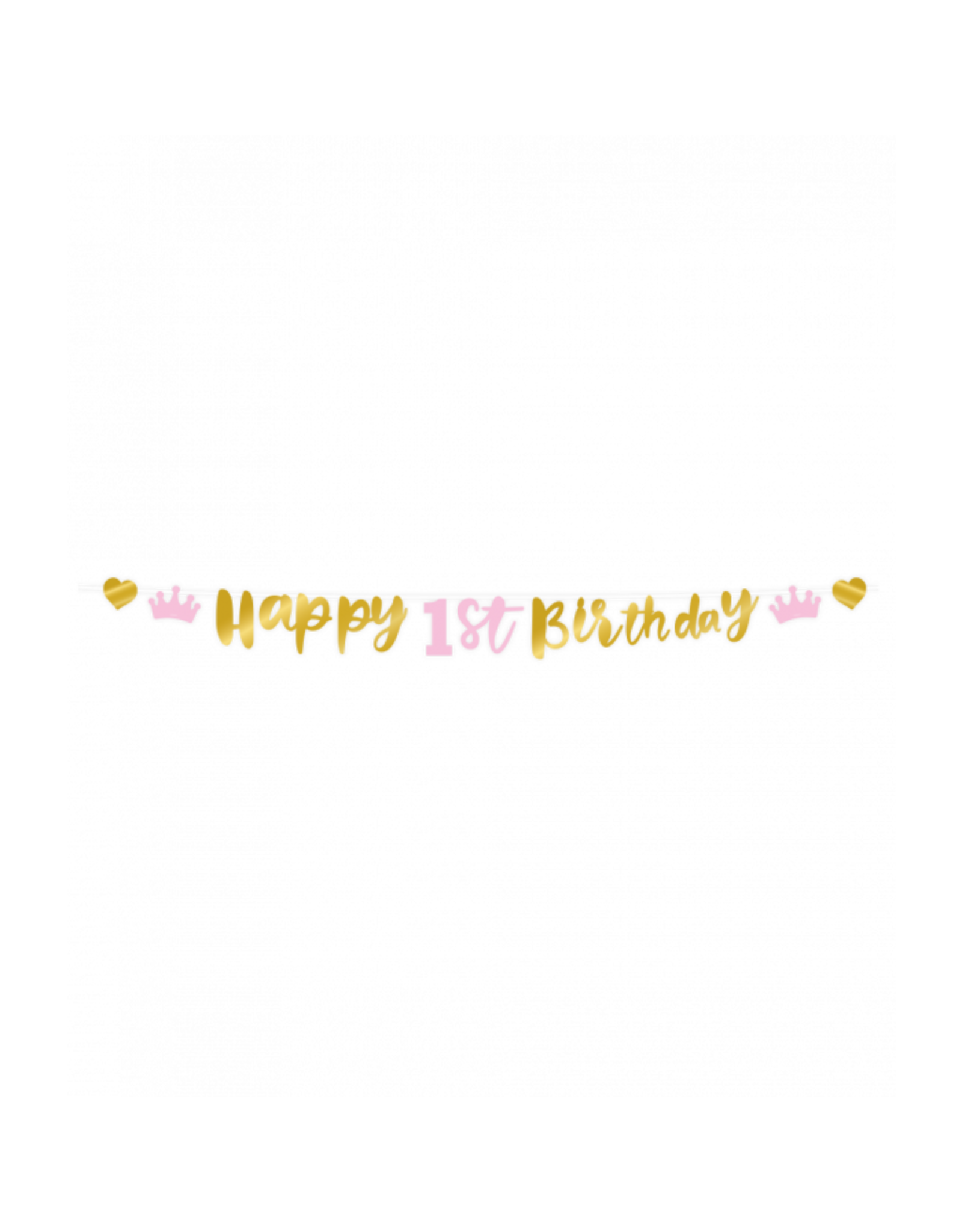 pd party Letter Banner - First birthday pink