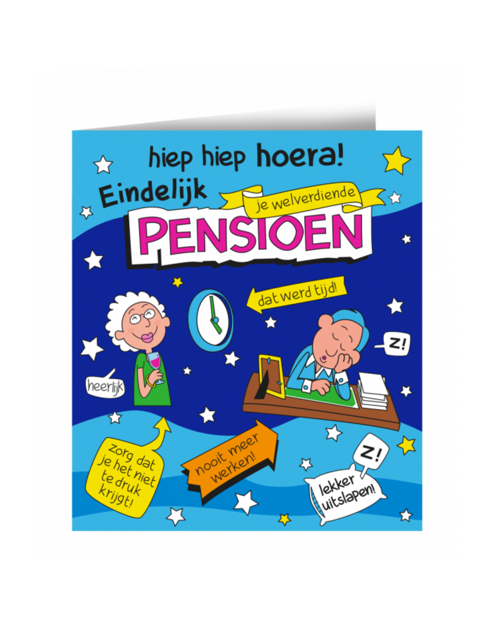 Cartoon Wenskaart - Pensioen