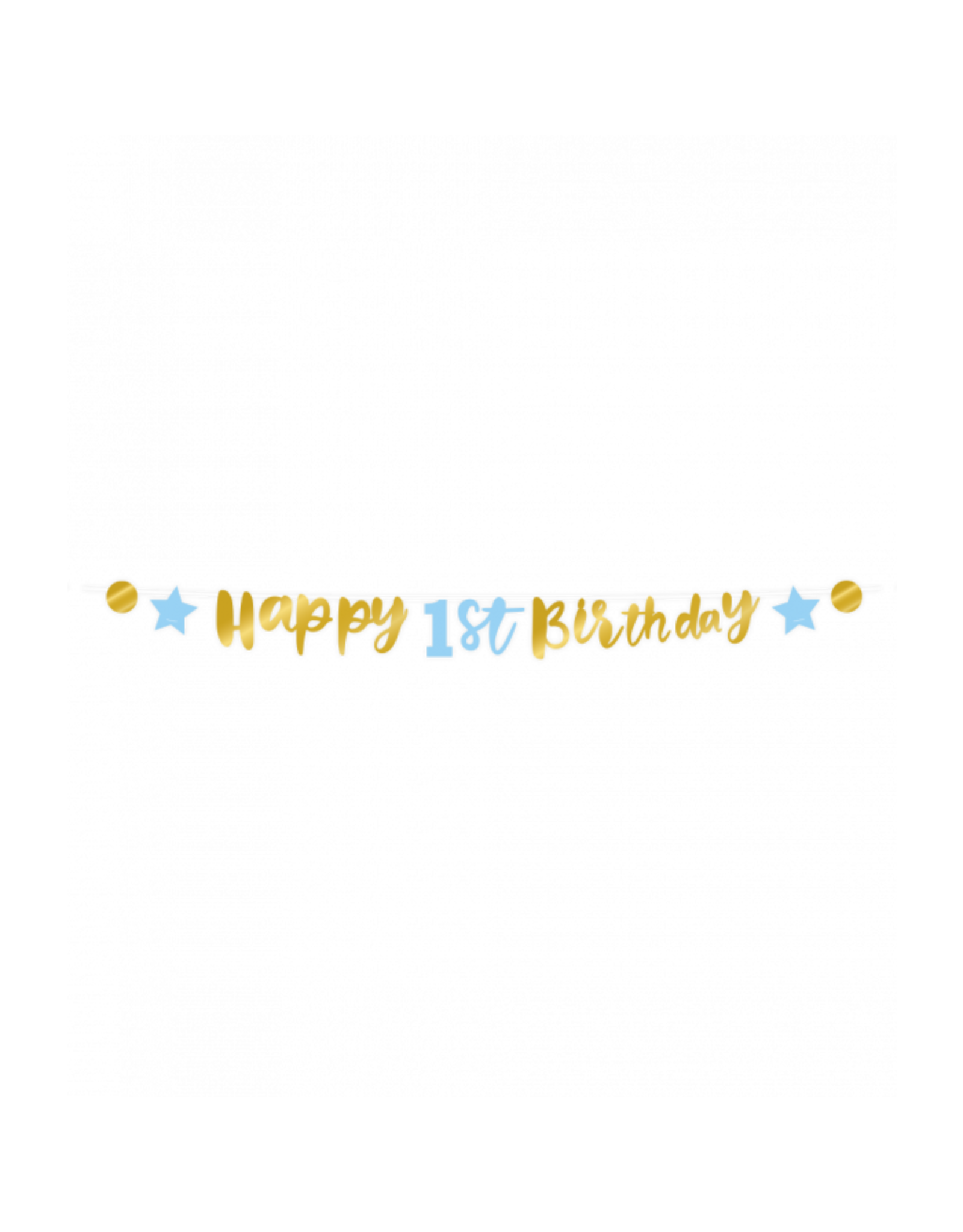 pd party Letter Banner - First birthday blue