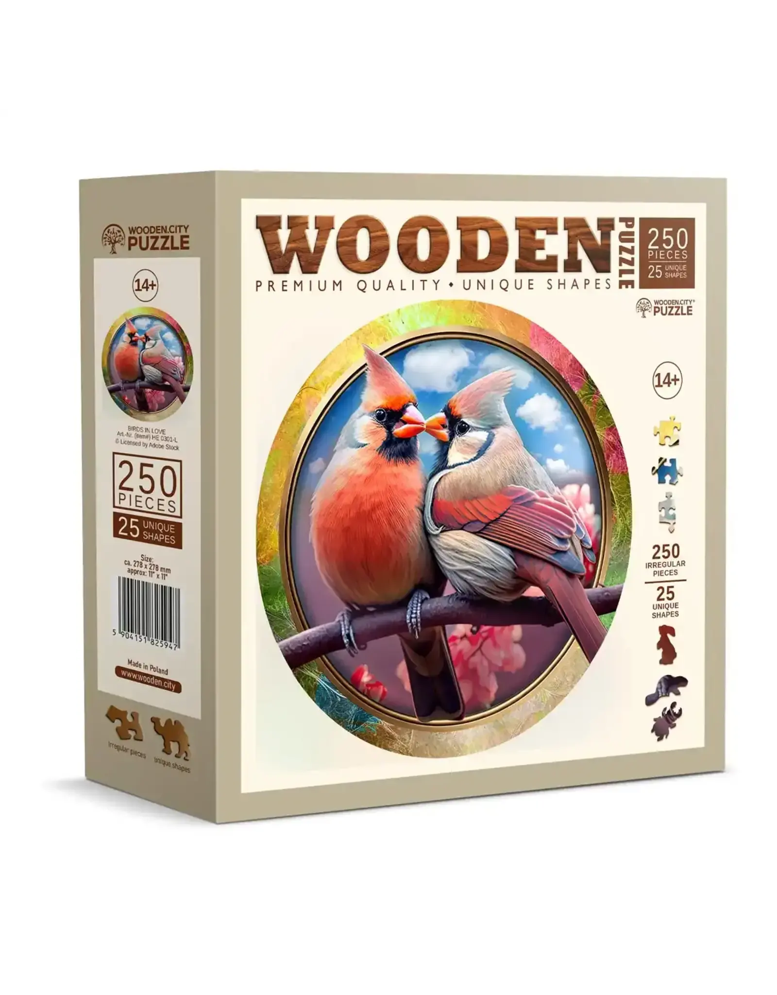 Wooden Puzzle 250 Birds in Love