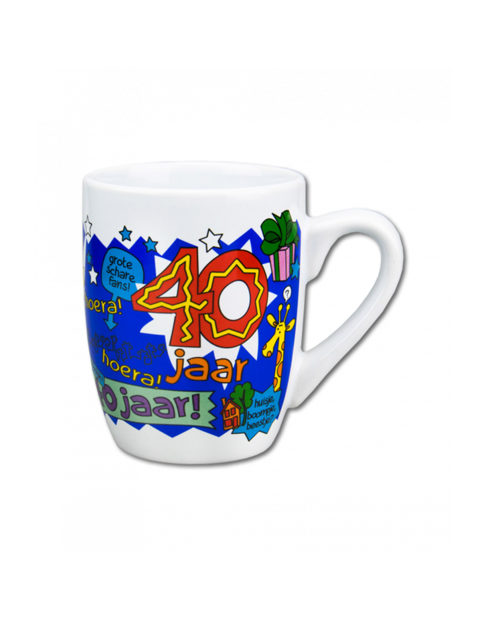 pd party Cartoonmok 40 Jaar man