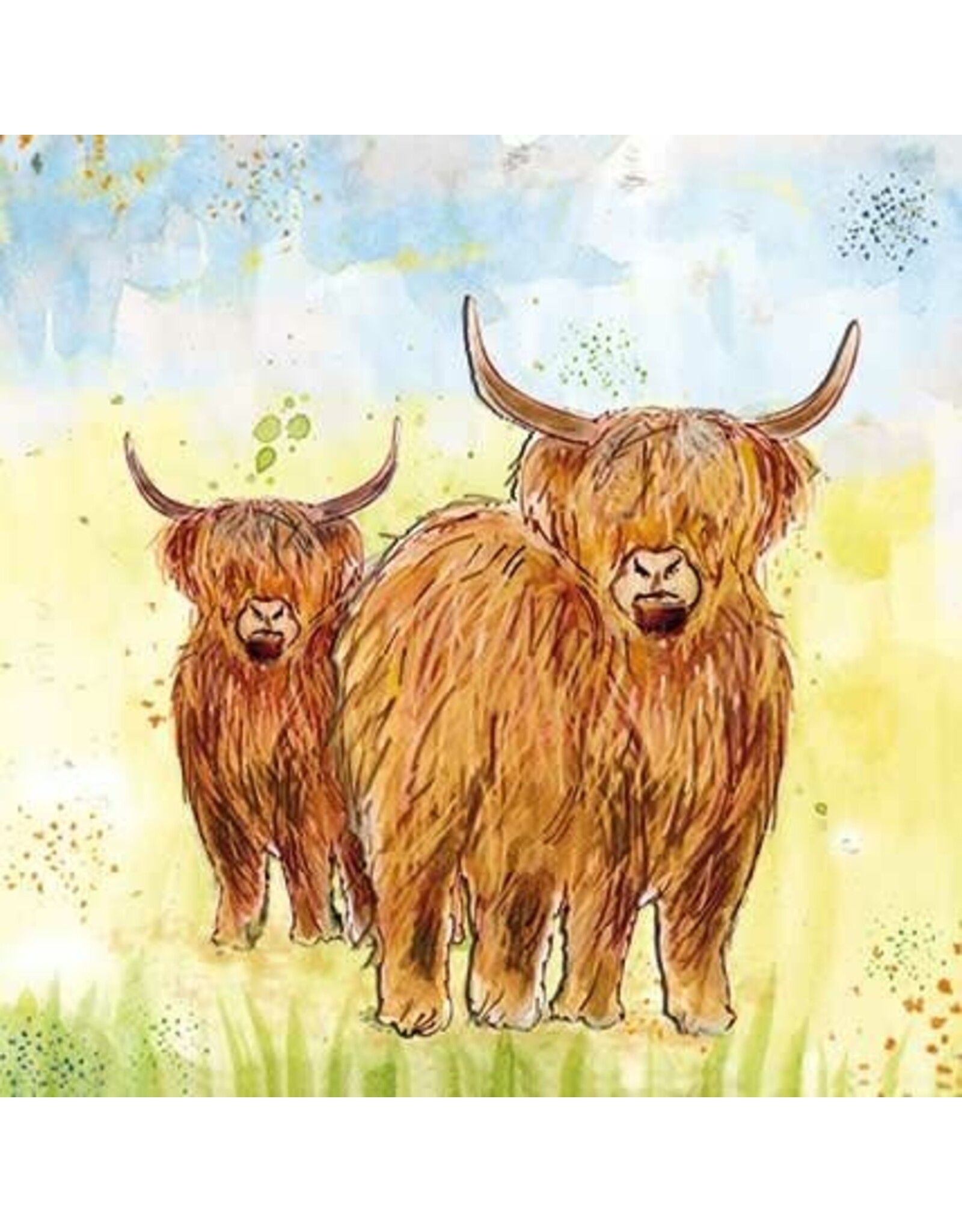 Animal Friends Animal Friends Card "Scottish Highlanders"