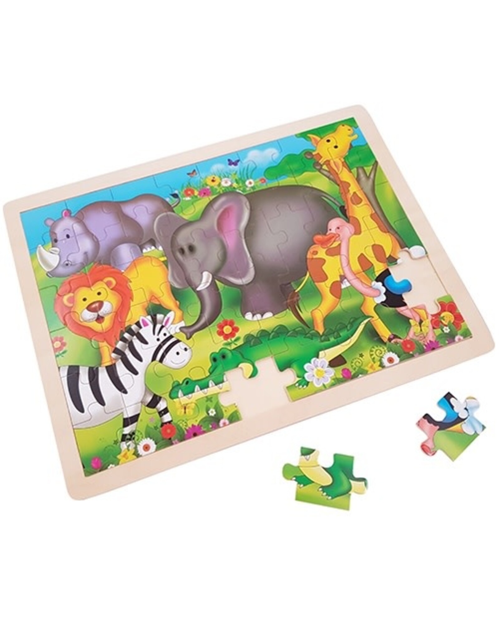 Houten Puzzel 48 stukjes "Wilde Dieren"