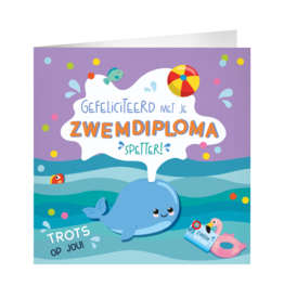 pd party XL Greeting Card - Zwemdiploma