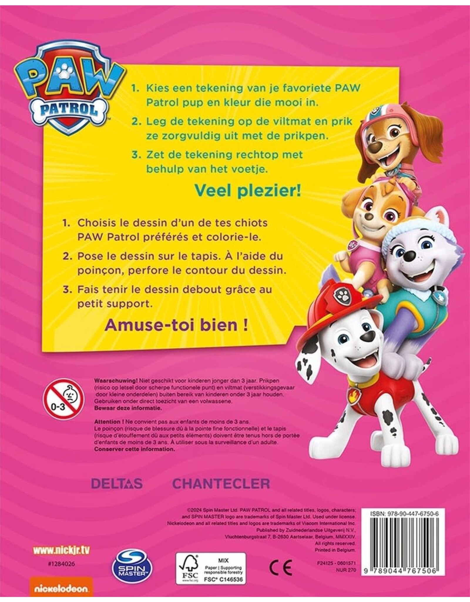 Deltas Prikblok Paw Patrol - Roze