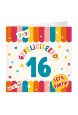 pd party XL Greeting Card - 16 Jaar