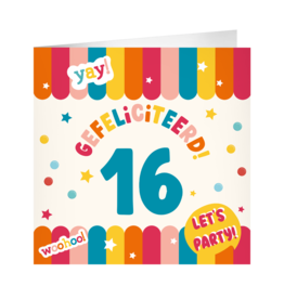 pd party XL Greeting Card - 16 Jaar