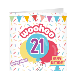 pd party XL Greeting Card - 21 Jaar