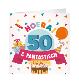 pd party XL Greeting Card - 50 Jaar